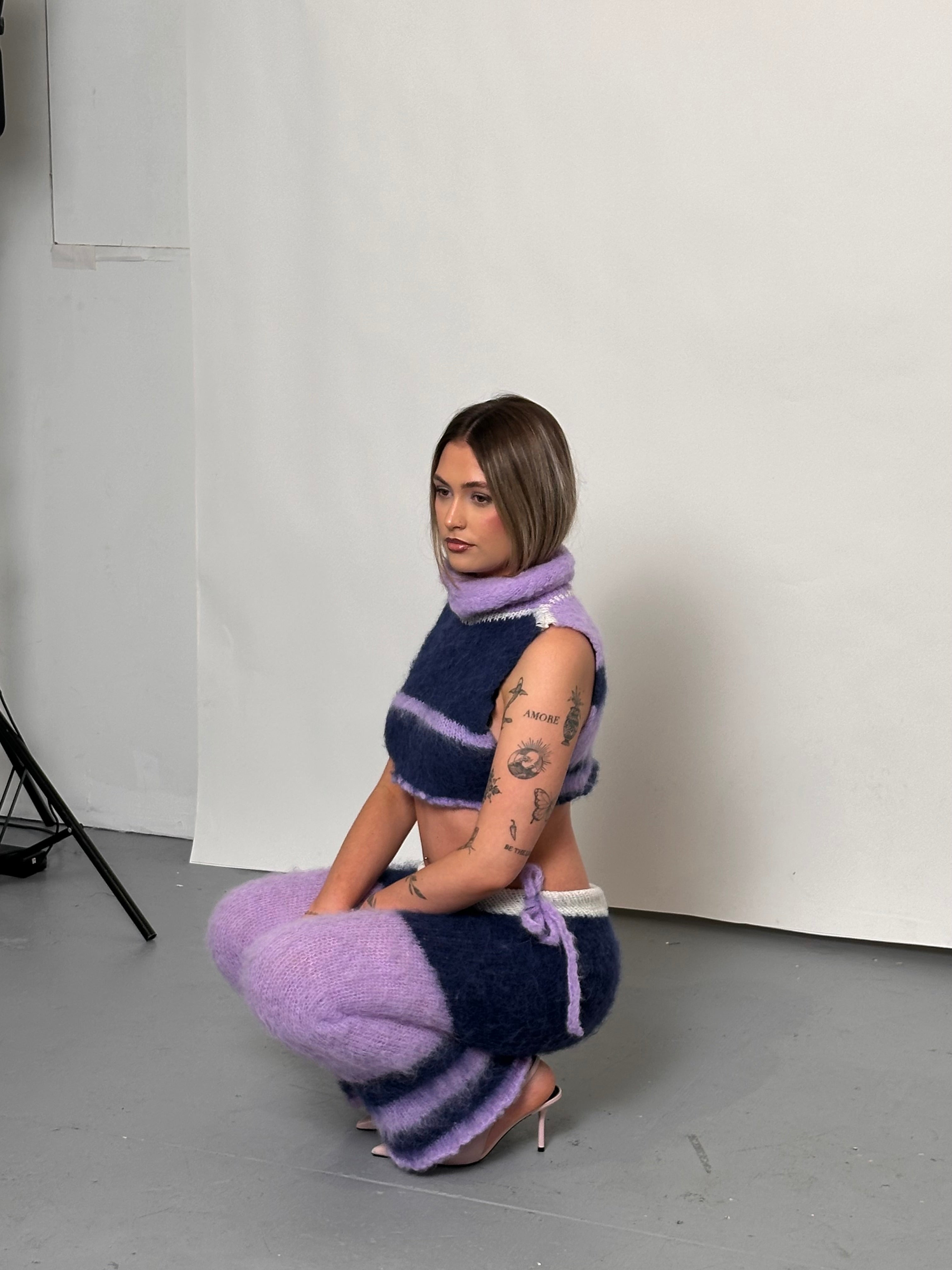 Fluffy purple pants